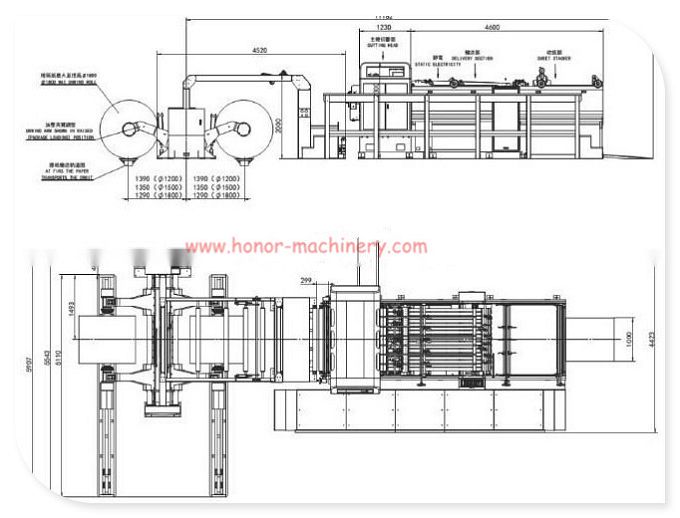 cutting paper machine drawing